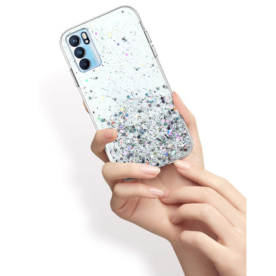 Pouzdro pro OPPO Reno 6 5G, Glittery, průhledné