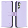 Klopové pouzdro pro Samsung Galaxy A25 5G, BINFEN Wallet, fialové + 9H sklo 