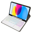 Pouzdro s podsvícenou bluetooth touchpad klávesnicí pro iPad 10.9" 2022 (10 gen.), zlaté