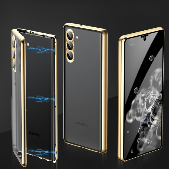 Pouzdro pro Samsung Galaxy S23, Magnetic Dual Glass, zlaté