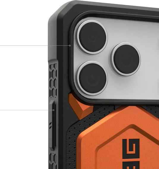 Pouzdro Urban Armor Gear pro iPhone 17 Pro, Monarch Pro MagSafe, oranžové