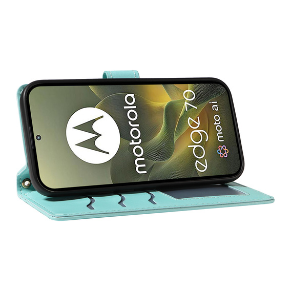 Pouzdro s klopou Rhombus Crossbody Leather pro Motorola Edge 70