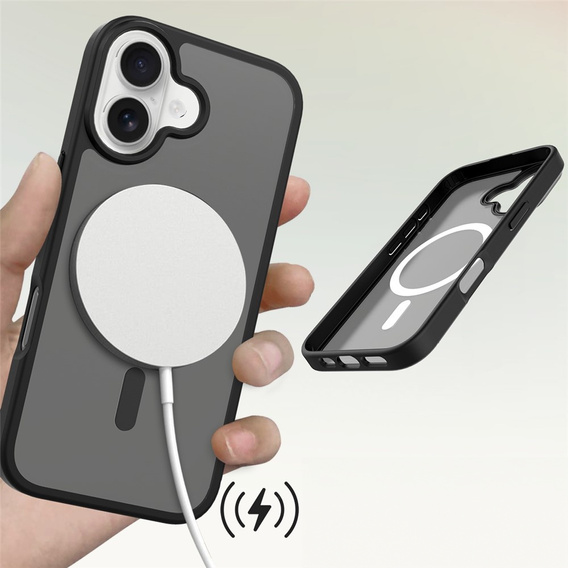 Matné pouzdro pro iPhone 17, pro MagSafe, průsvitné černé