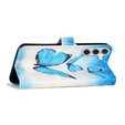 Klopové pouzdro pro Samsung Galaxy A05s, Wallet, Butterflies, modré