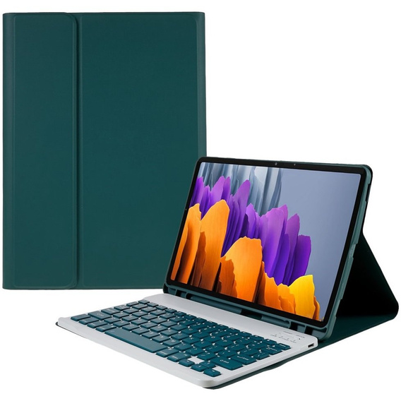 Pouzdro + klávesnice Samsung Galaxy Tab S7 T870/T875 / S8, Pen Slot, zelené