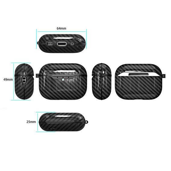 Pouzdro TPU s texturou z uhlíkových vláken pro AirPods Pro 3