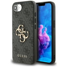Pouzdro GUESS pro iPhone 16E, 4G Big Metal Logo, černé
