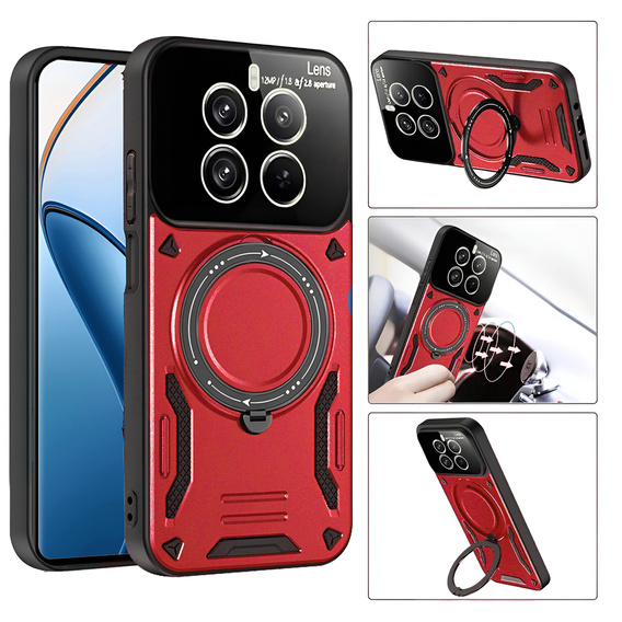 Obrněné pouzdro pro Realme 12 Pro 5G / 12 Pro+ 5G, Magnetic Ring, červené