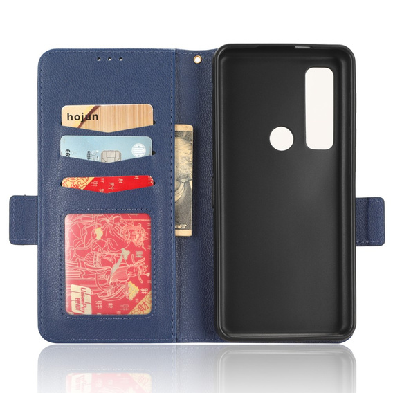 Klopové pouzdro pro Cat S75 5G, Wallet Litchi Magnet, námořnicky modré