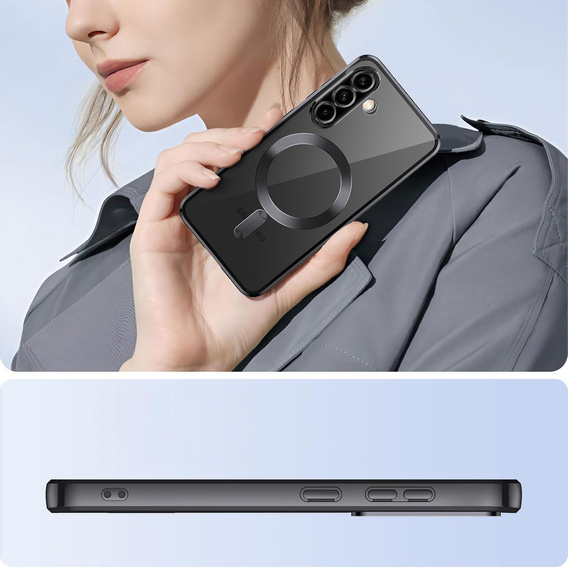 Pouzdro pro Samsung Galaxy A26, Electro MagSafe, černé + sklo na displej