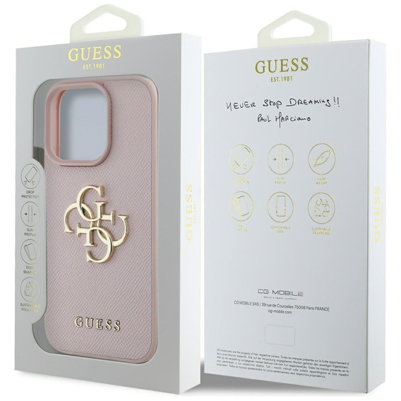 Pouzdro GUESS Grained Big 4G and Classic Logo pro iPhone 16 Pro
