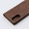 Pouzdro pro Oppo A78 4G, ERBORD Vintage peněženka s klopou, káva