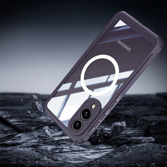 Pouzdro pro Samsung Galaxy S25 Edge, Shockproof, se sklem, pro MagSafe, fialové