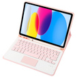 Pouzdro + klávesnice iPad 10.9 2022 10 Gen, TouchPad Pen Slot, růžové rose gold