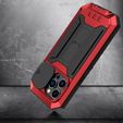 Pouzdro pro iPhone 14 Pro, R-JUST CamShield Slide, pancéřované, červené / černé