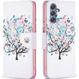 Klopové pouzdro pro Samsung Galaxy M34, Wallet, colorful tree, bílé