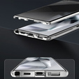 Pouzdro pro Samsung Galaxy S24 Ultra, Privacy Dual Glass, stříbrné