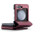Flipové pouzdro CASEME pro Samsung Galaxy Z Flip5 5G, Litchi Wallet, červené