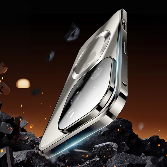 Magnetické pouzdro Dual Glass MagSafe pro iPhone 16 Pro Max, titan