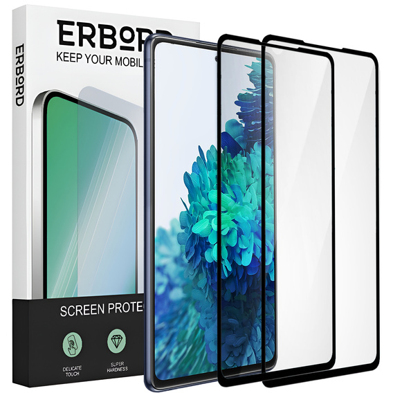 2x tvrzené sklo pro Samsung Galaxy S20 FE, ERBORD 3D pro celý displej