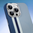 Pouzdro pro iPhone 16 Pro Max, Carbon Fiber MagSafe, modré