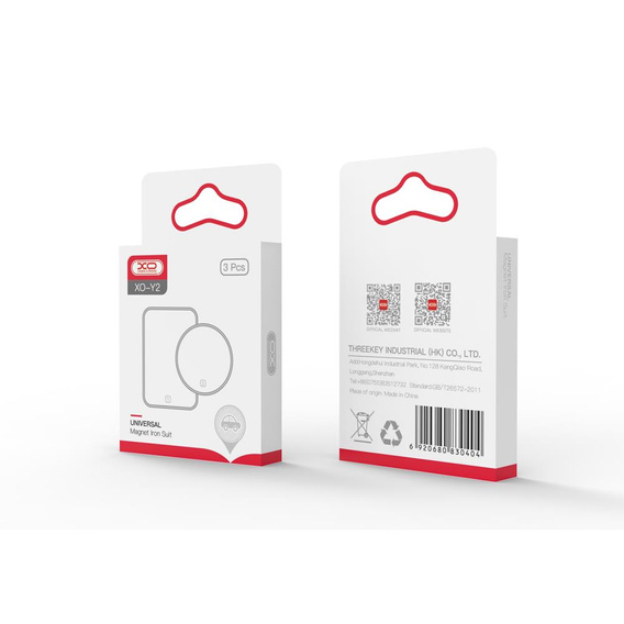 XO Y2 Magnetic Holder Sticker Set - Silver Tins (3 ks)