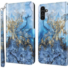 Klopové pouzdro pro Samsung Galaxy A14 4G/5G, Wallet Marble, modré