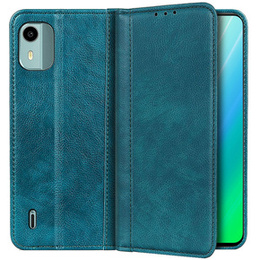Pouzdro pro Nokia C12, Wallet Litchi Leather, zelené