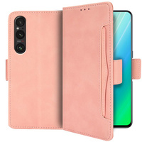 Klopové pouzdro pro Sony Xperia 1 V, Card Slot, růžové