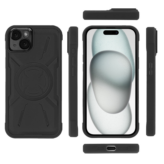 Pouzdro pro iPhone 15, ERBORD Armor Mag, černé