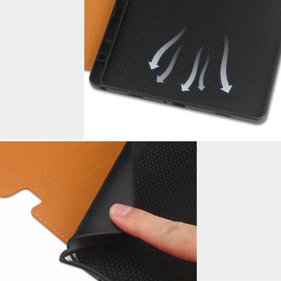 Pouzdro pro Samsung Galaxy Tab A9+, Business Card and Pen Slot, hnědé