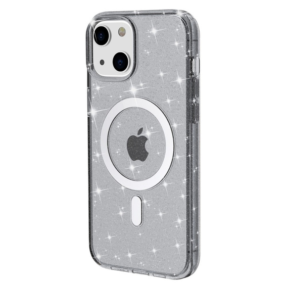 Pouzdro pro iPhone 14 Plus, Glittery, pro MagSafe, černé