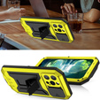 Pouzdro pro iPhone 13 Pro, R-JUST CamShield Slide, pancéřované, žluté / černé