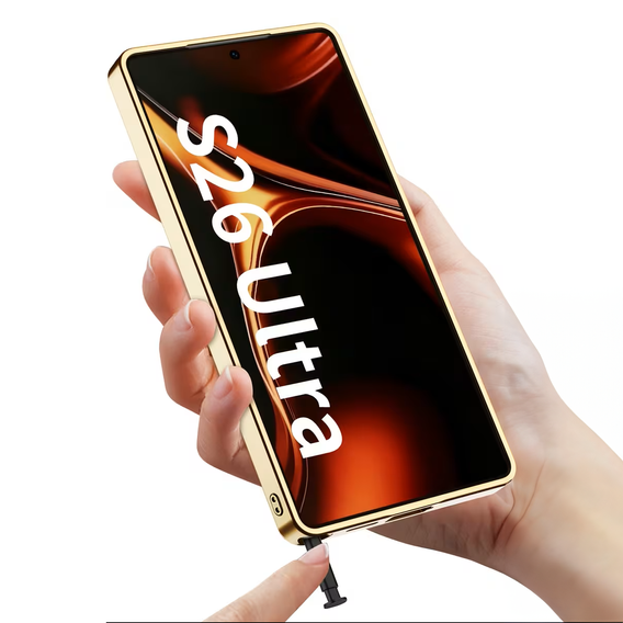 Pouzdro s podstavcem Electro Frame Leather pro Samsung Galaxy S26 Ultra