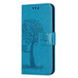 Klopové pouzdro pro Motorola Moto E22 / E22i, Wallet, tree i sowy, modré