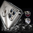 Pouzdro pro iPhone 15 Pro Max, Privacy Dual Glass, pro MagSafe, stříbrné