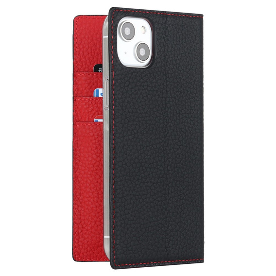 Klopové pouzdro pro iPhone 15, Litchi Skin Grain, černé