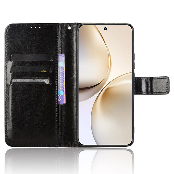 Klopové pouzdro pro Realme 14 Pro 5G, Crazy Horse Wallet, černé