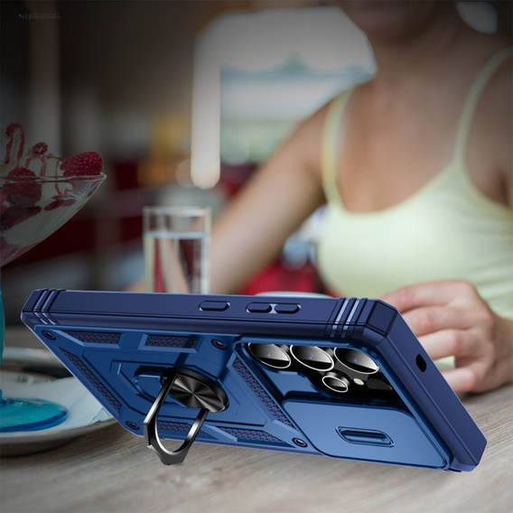 Pouzdro pro Samsung Galaxy S25 Ultra, KickStand Camera Lens, modré