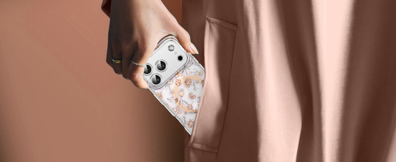 Magnetické pouzdro s květinovým laserovým vzorem pro iPhone 17 Pro