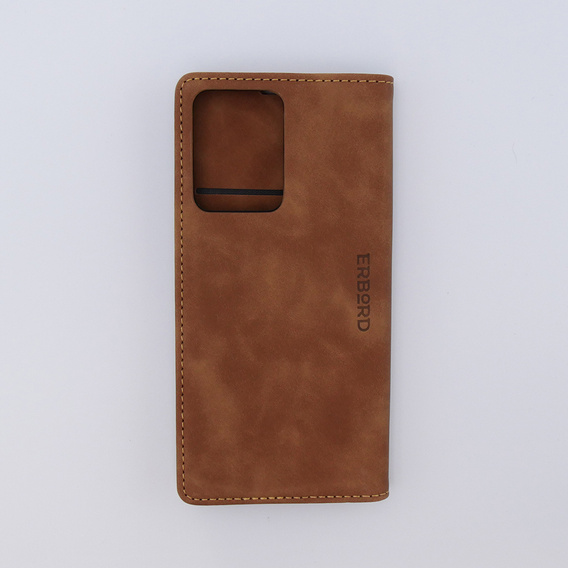 Pouzdro pro Xiaomi Redmi Note 12 5G / Poco X5 5G, ERBORD Vintage peněženka s klopou, hnědé
