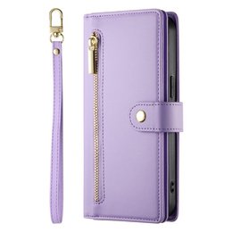 Klopové pouzdro pro Samsung Galaxy A36 5G, Wallet Zipper Pocket, fialové