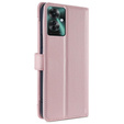 Klopové pouzdro pro Oppo Reno 11F 5G, Wallet Zipper Pocket, růžové
