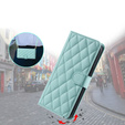 Pouzdro s klopou pro Samsung Galaxy S25, Rhombus Crossbody Leather, zelené