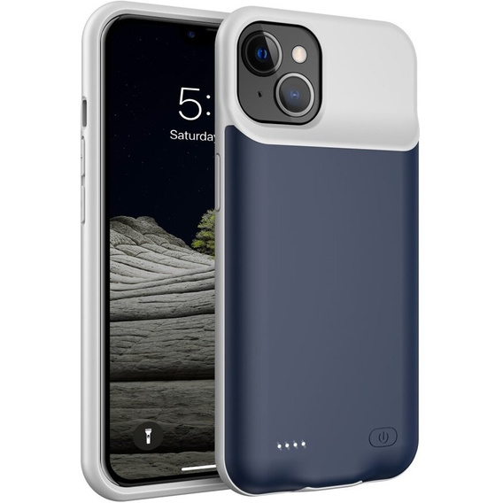 6500mAh bateriové pouzdro pro iPhone 13, modré 