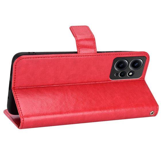 Klopové pouzdro pro Xiaomi Redmi Note 12 4G, Crazy Horse Wallet, červené
