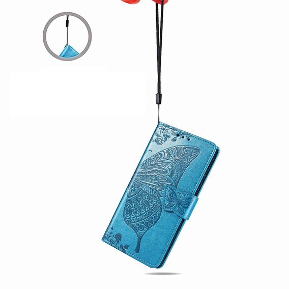 Klopové pouzdro pro Motorola Moto G56 5G, Butterfly, modré