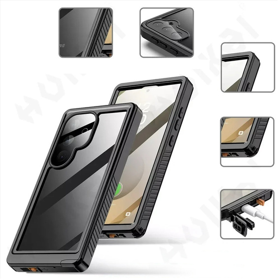 Vodotěsné pouzdro IP68 pro Samsung Galaxy S25 Ultra, černé