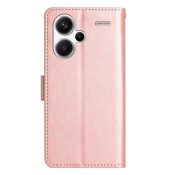 Klopové pouzdro pro Xiaomi Redmi Note 13 Pro+, Butterfly, růžové rose gold