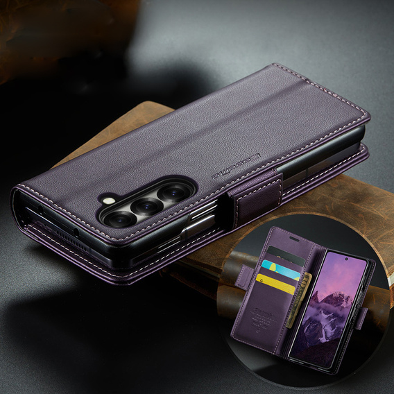 CASEME Litchi Wallet flipové pouzdro pro Samsung Galaxy Z Fold7 5G